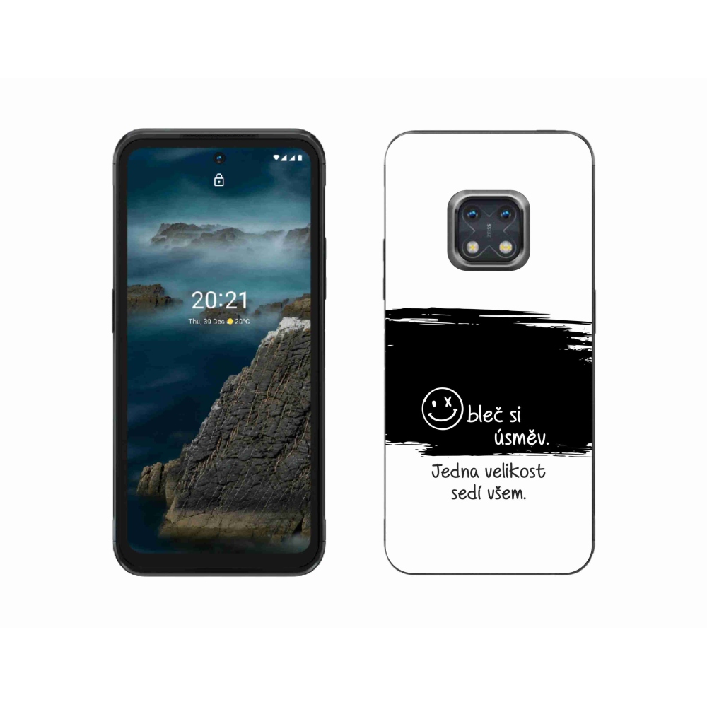 Zselés borító mmCase a Nokia XR20 készülékhez - vicces szöveg 8 fekete-fehér háttérrel