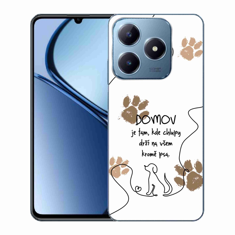 Gél borító mmCase a Realme C63 készülékhez - kutyamotívum fehér háttérrel