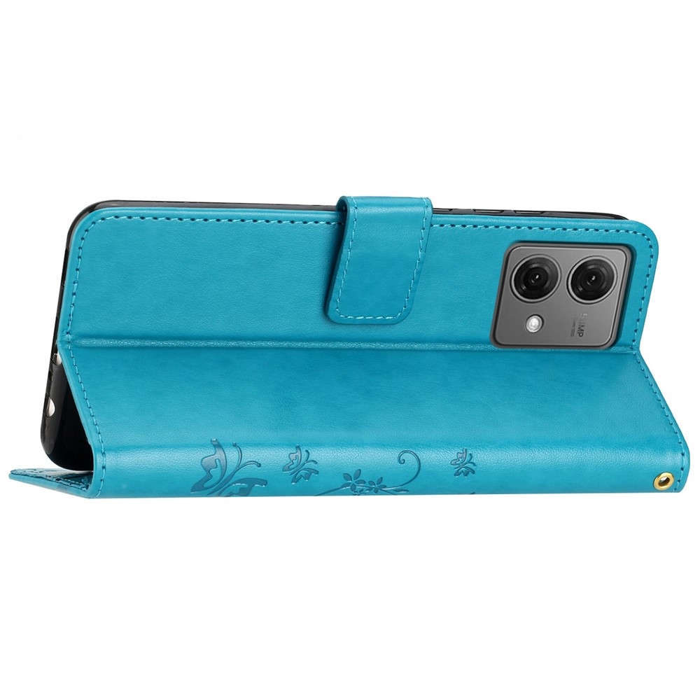 Virágok könyv tok Motorola Moto G85 5G - kék