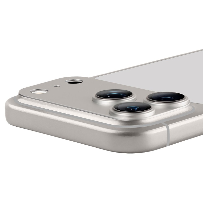 TOK: ME Camera Island lencsevédő az Apple iPhone 18 Pro Max-hoz, ezüst színben