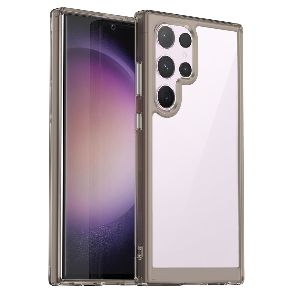 Gél tok kemény hátlappal Samsung Galaxy S24 Ultra készülékhez - szürke