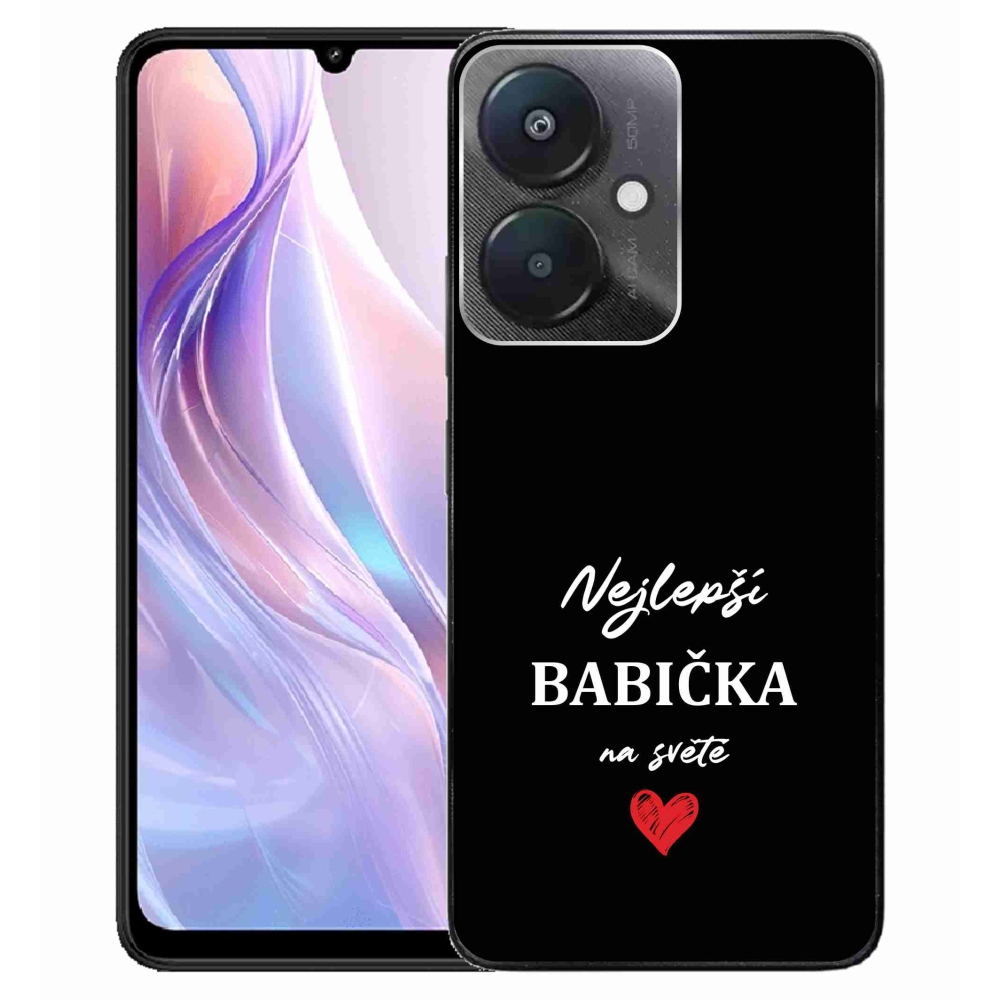 Gél borító mmCase a Xiaomi Redmi 13C 5G - a legjobb nagymama 1 fekete háttérrel