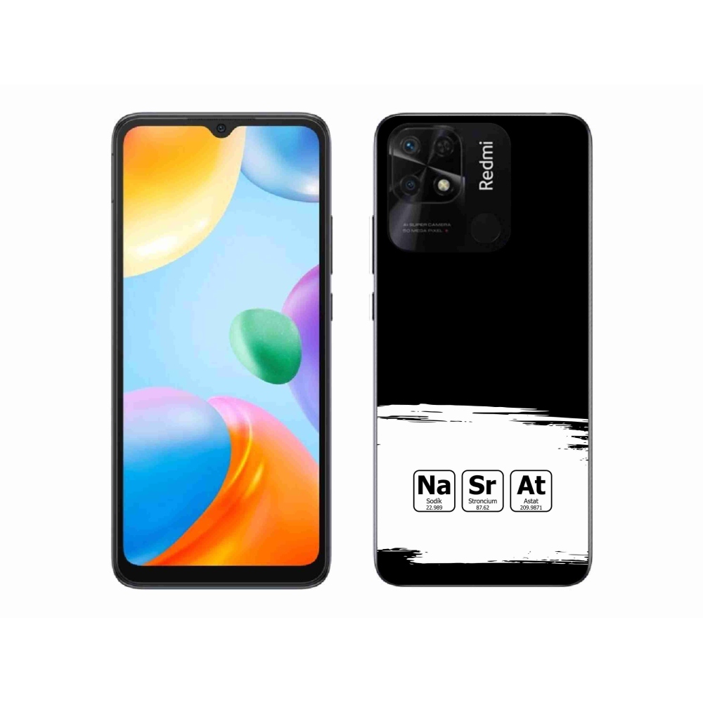 Gél borító mmCase a Xiaomi Redmi 10C - kémiai elemek fehér és fekete háttérrel