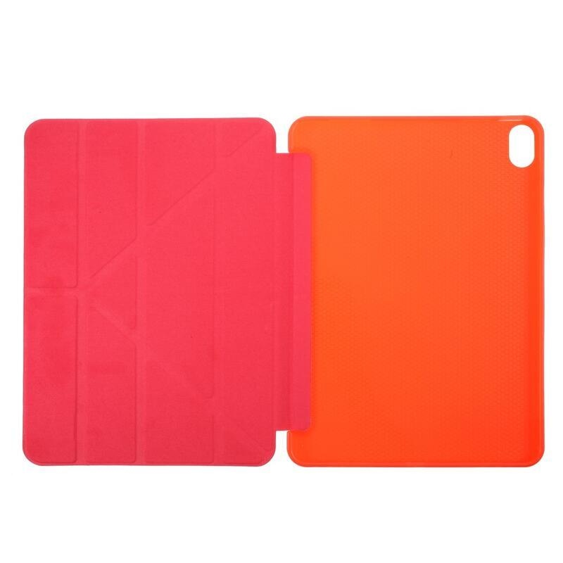 Origami összehajtható PU bőr pénztárca tok iPad Air (2020)/Air (2022) tablethez - piros