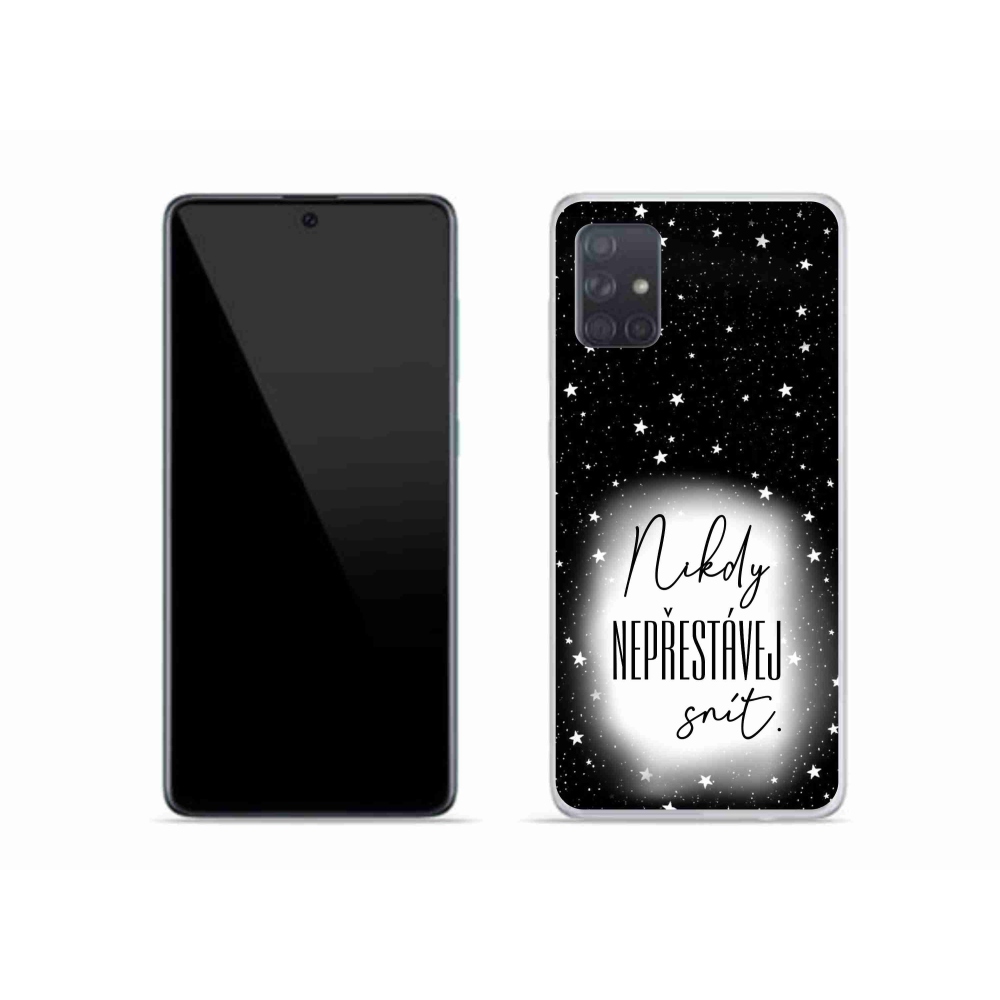 Gél borítás mmCase Samsung Galaxy A51 - idézet 1 fehér és fekete háttérrel