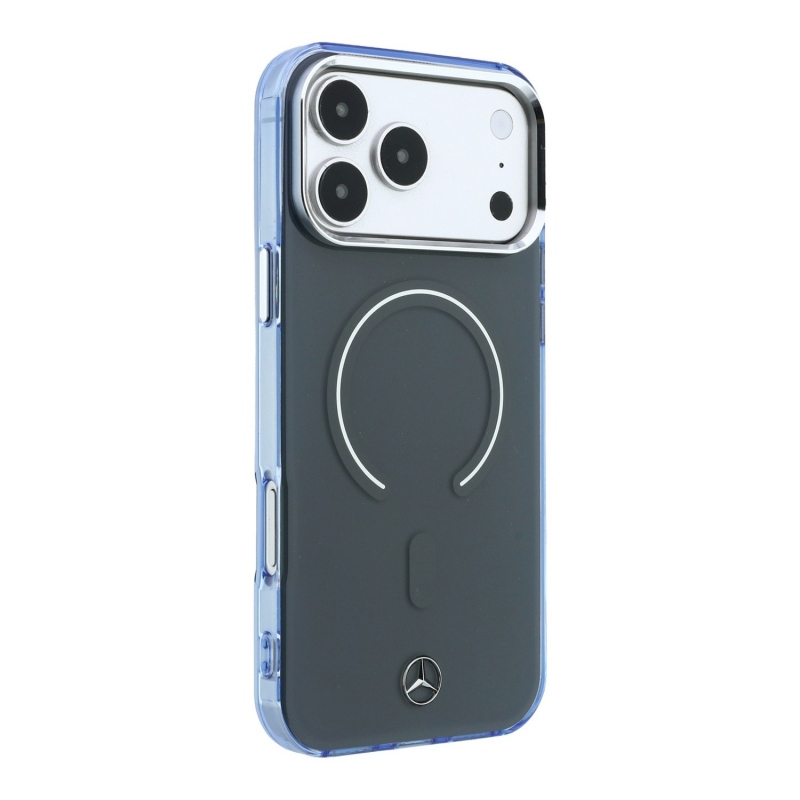 Mercedes PC/TPU kétrétegű MagSafe hátsó tok iPhone 18 Pro-hoz, antracit/kék