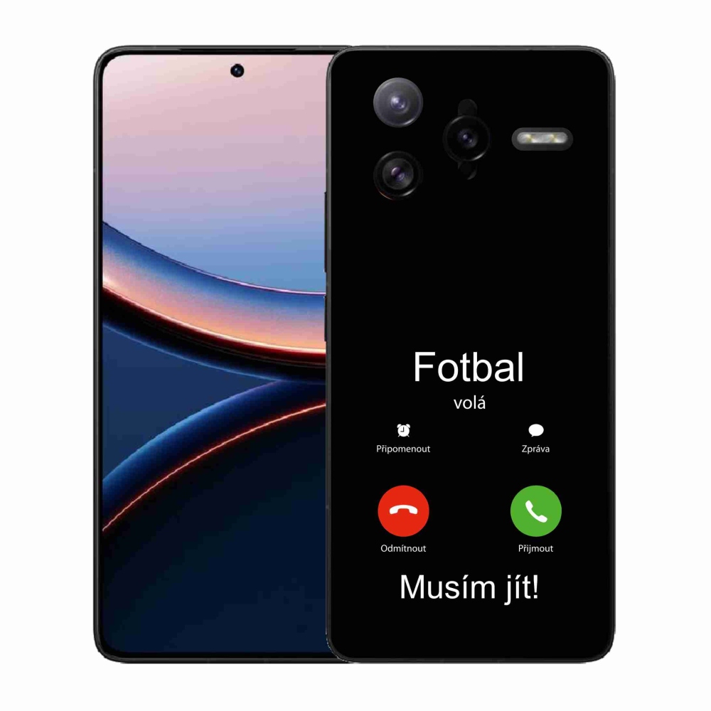 Gél borítás mmCase a Xiaomi Poco F7 Ultra - futball hívások fekete háttérrel