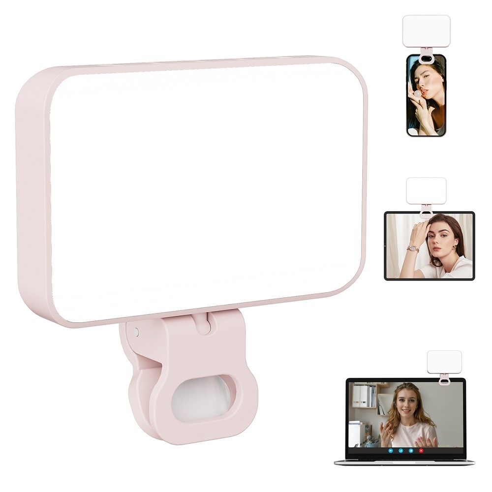 LED mobiltelefon-világítás csipesszel - rózsaszín