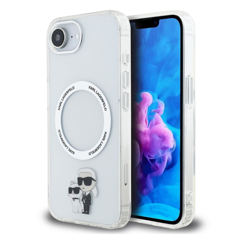 Karl Lagerfeld IML Karl és Choupette MagSafe MagSafe hátlap iPhone 16e-hez Átlátszó