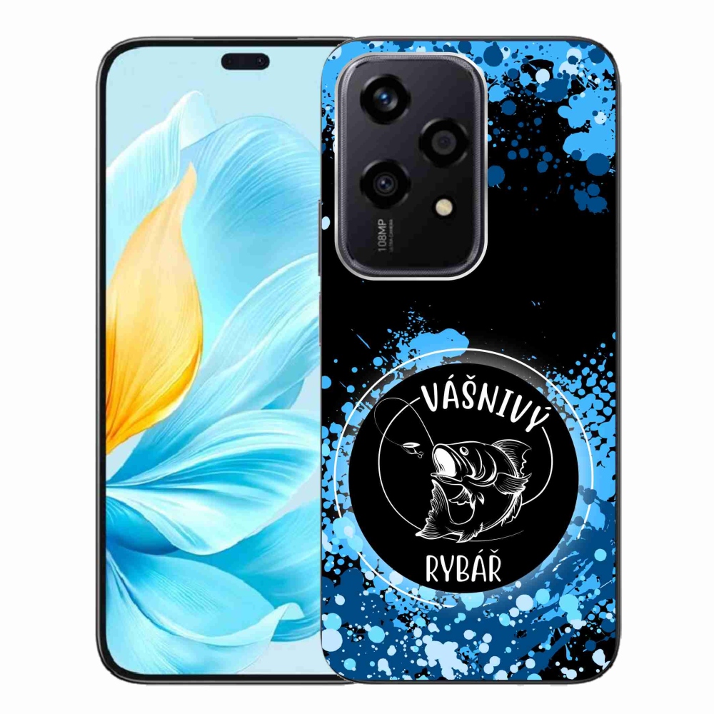 Gél borító mmCase a Honor 200 Lite 5G számára - szenvedélyes halász fekete háttérrel