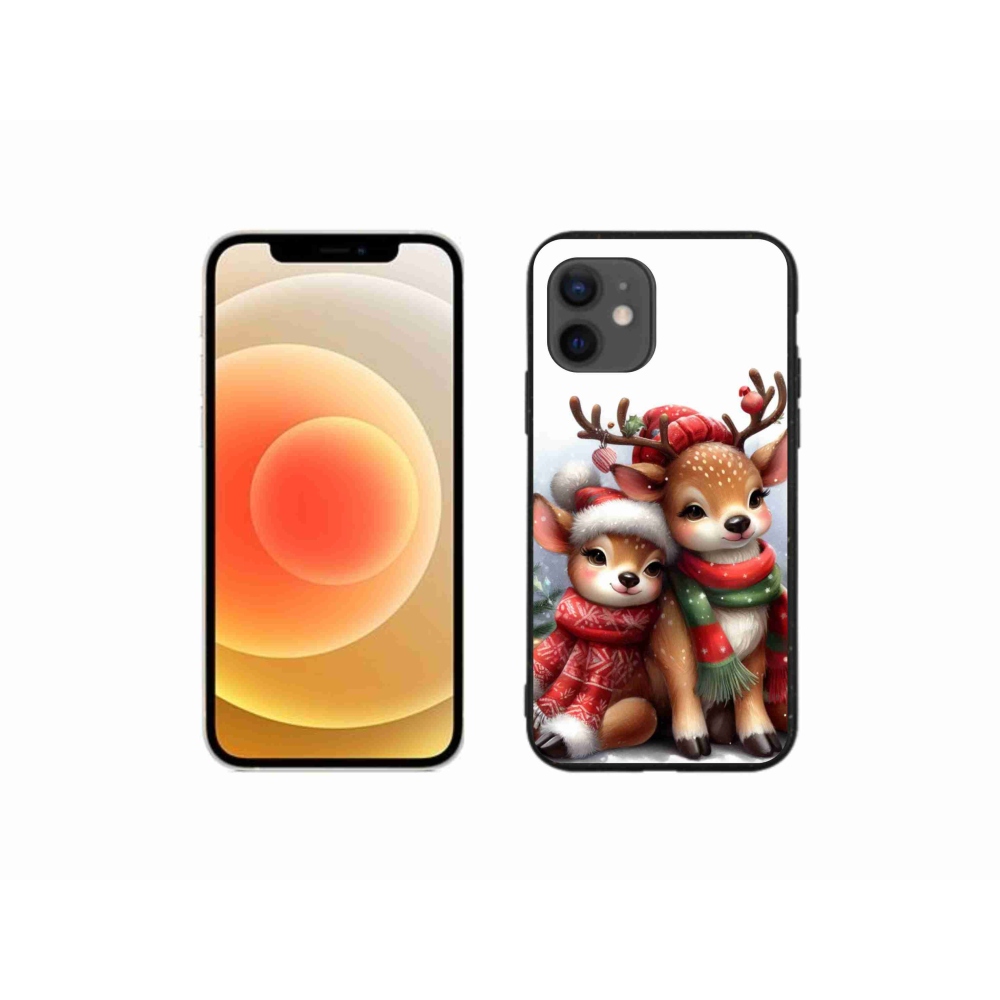 Zselés borítás mmCase iPhone 12 mini készülékhez - karácsonyi rénszarvas