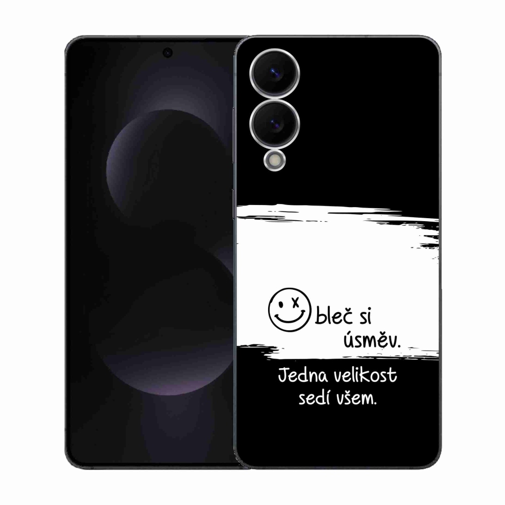 Gél borító mmCase Samsung Galaxy S25 Edge készülékhez - vicces szöveg 8 fekete és fehér háttérrel