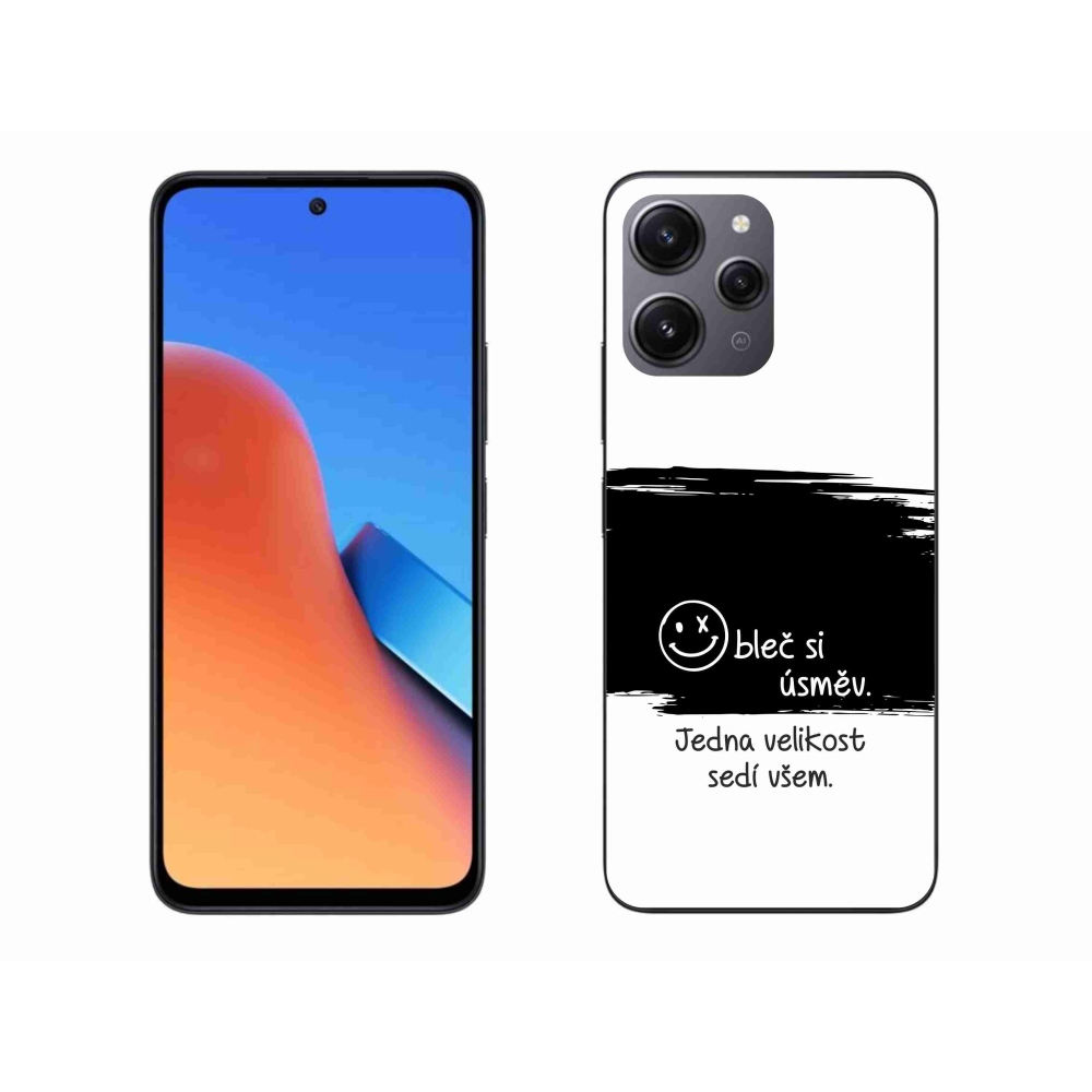 Gél borító mmCase a Xiaomi Redmi 12-hez - vicces szöveg 8 fekete és fehér háttérrel