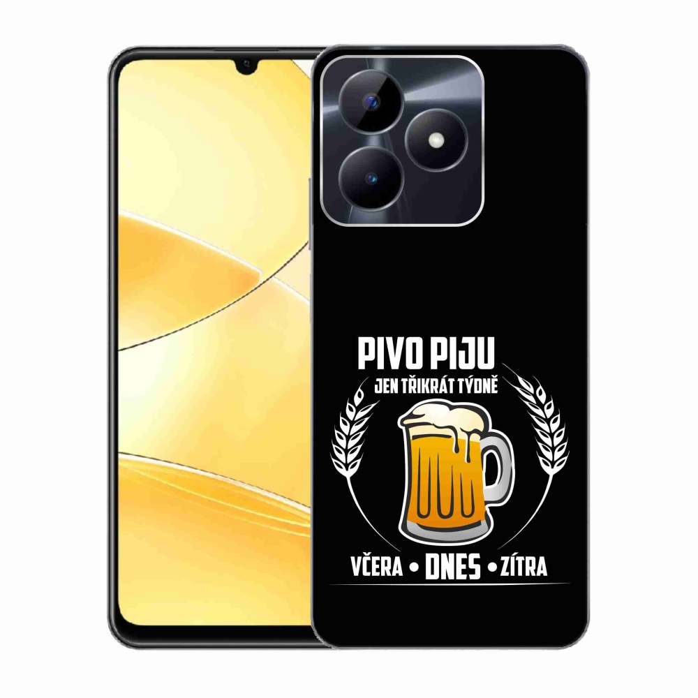Gel Cover mmCase mmCase a Realme C51/C53 készülékhez - sör motívum fekete háttérrel