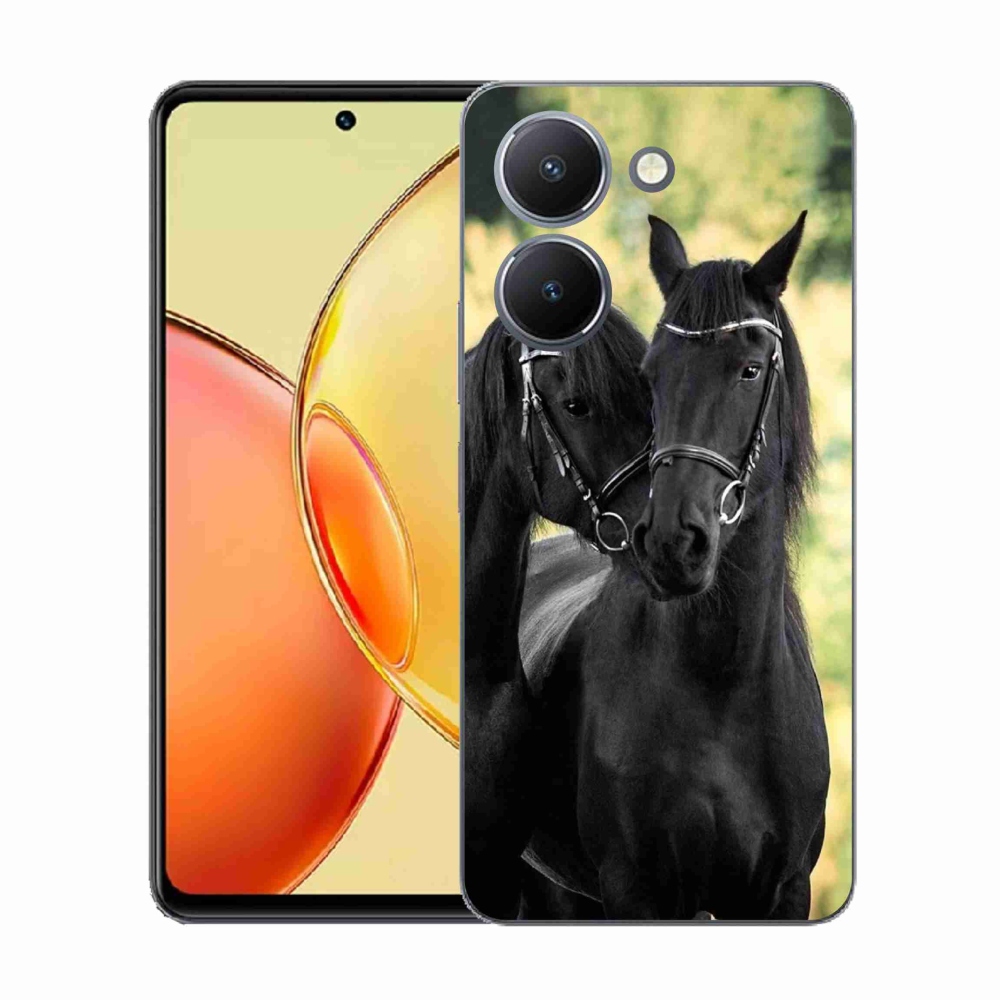 Gélburkolat mmCase a Vivo Y36-on - két fekete ló