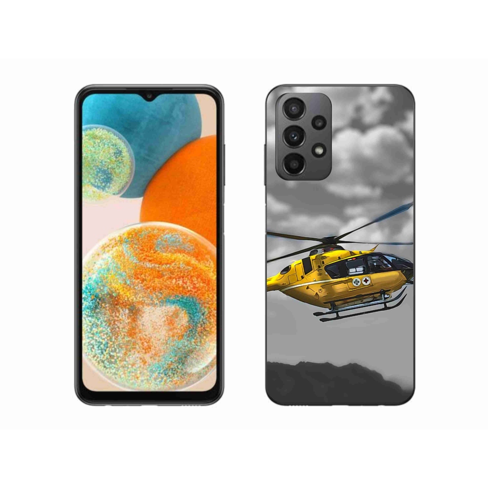 Zselés borítás mmCase Samsung Galaxy A23 4G/5G - sárga helikopterhez