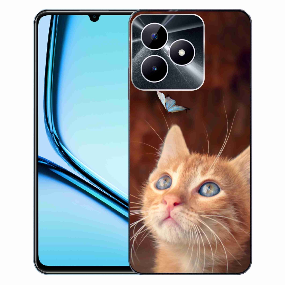 Zselés borító mmCase a Realme Note 50 készülékhez - pillangó és cica