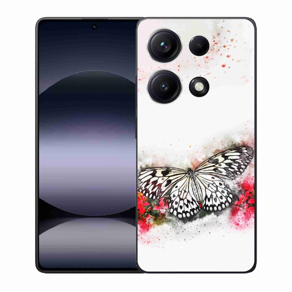 Gél borítás mmCase a Xiaomi Redmi Note 14S-hez - fekete és fehér pillangó