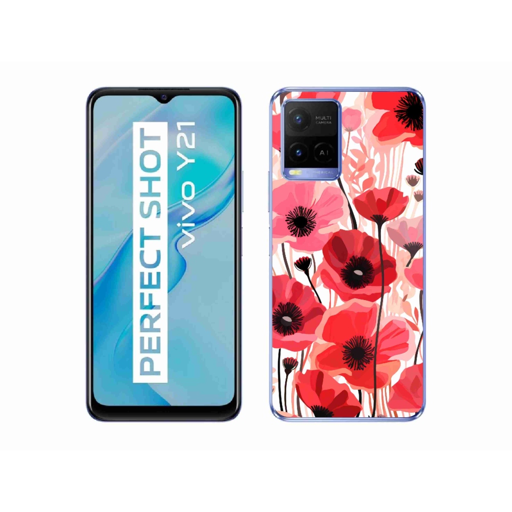 Zselés tok mmCase a Vivo Y21/Y21s/Y33s készülékhez - mákos 1