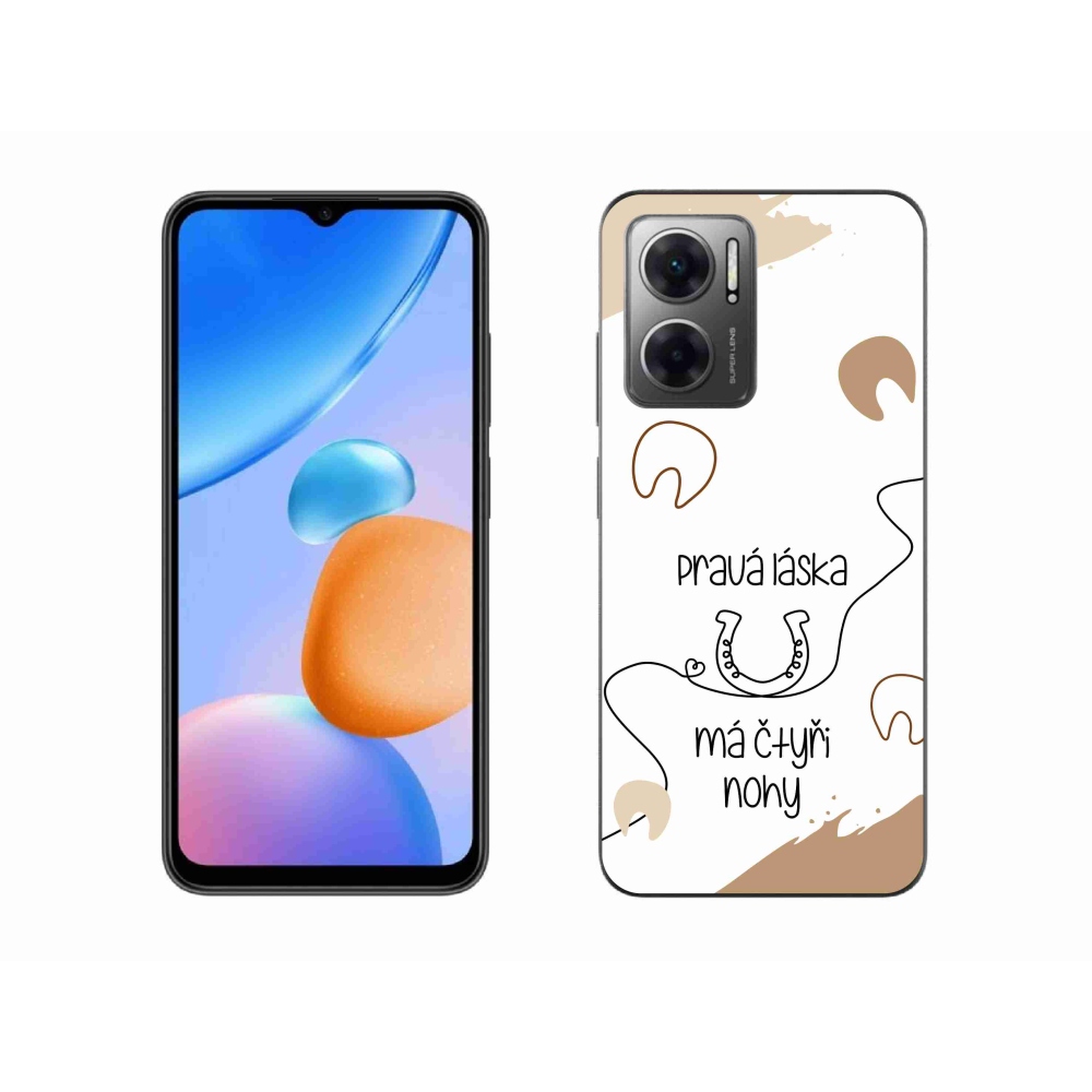 Gél borító mmCase a Xiaomi Redmi 10 5G-hez - ló motívum fehér háttérrel