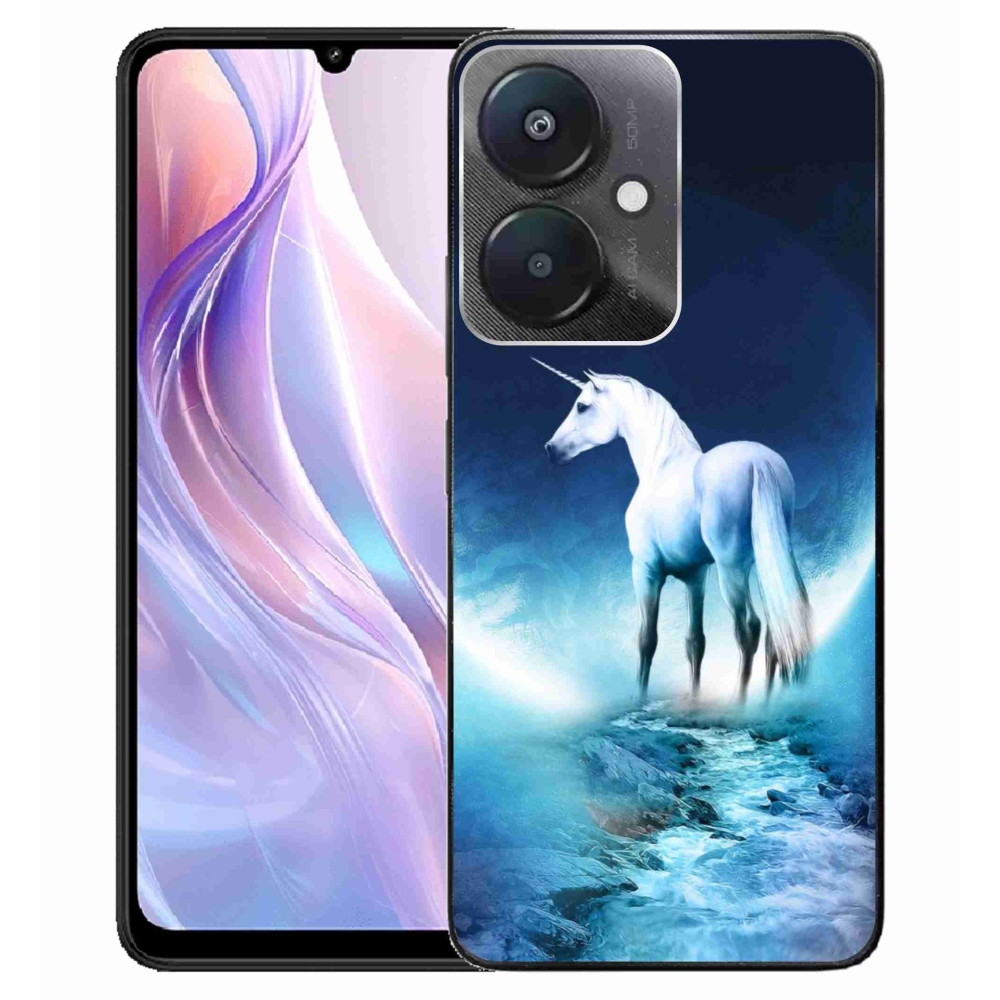 Gél borítás mmCase a Xiaomi Redmi 13C 5G számára - fehér egyszarvú