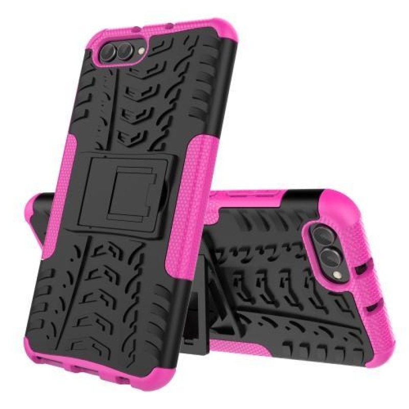 Kültéri tartós tok felhajtható állvánnyal a Honor View 10 készülékhez - rózsaszínű