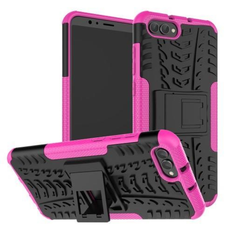 Kültéri tartós tok felhajtható állvánnyal a Honor View 10 készülékhez - rózsaszínű