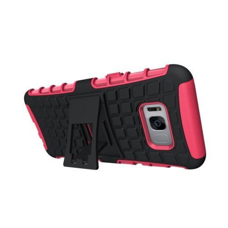 Kültéri tartós tok állvánnyal Samsung Galaxy S8 Plus-hoz - rózsaszínű