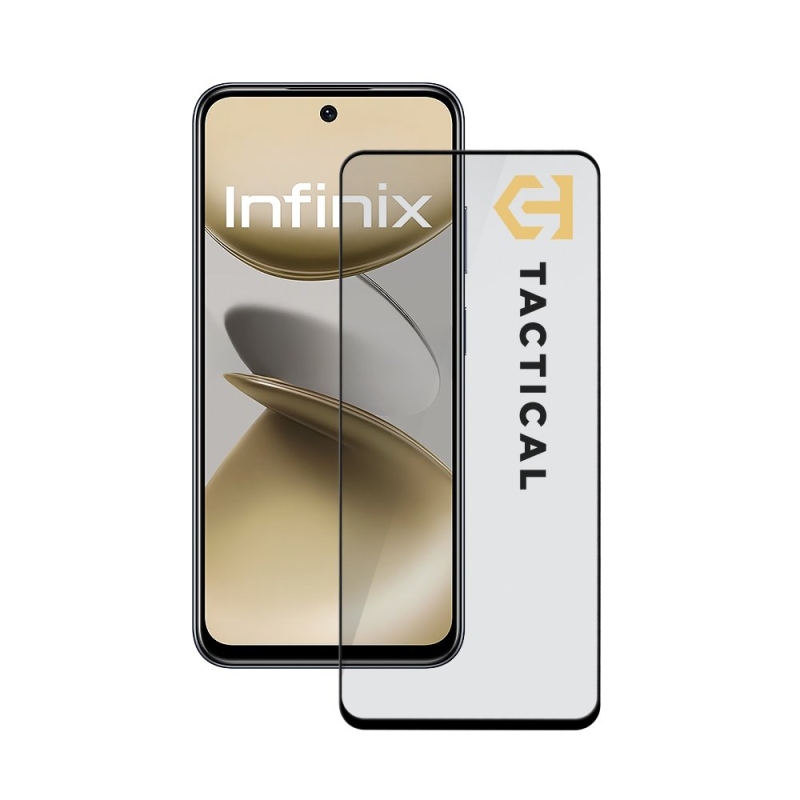 Taktikai üvegpajzs 5D üveg az Infinix Smart 9/Hot 50i/Hot 50 5G számára Fekete