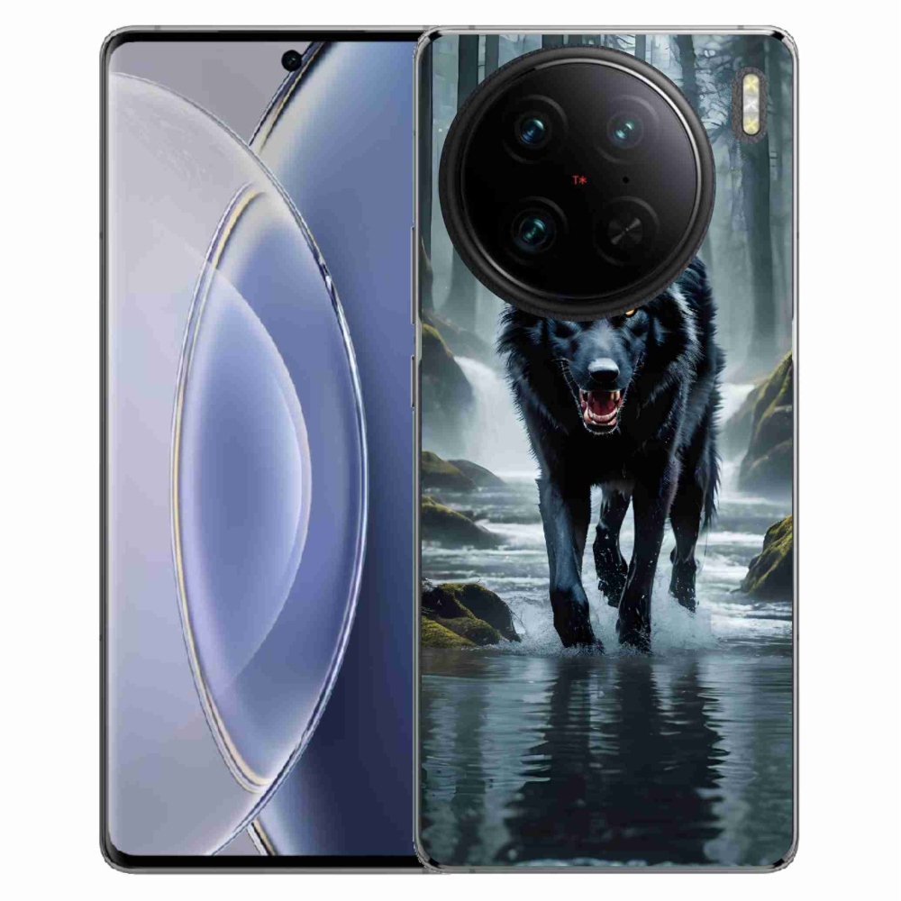 Gél borítás mmCase a Vivo X90 Pro készülékhez - fekete farkas