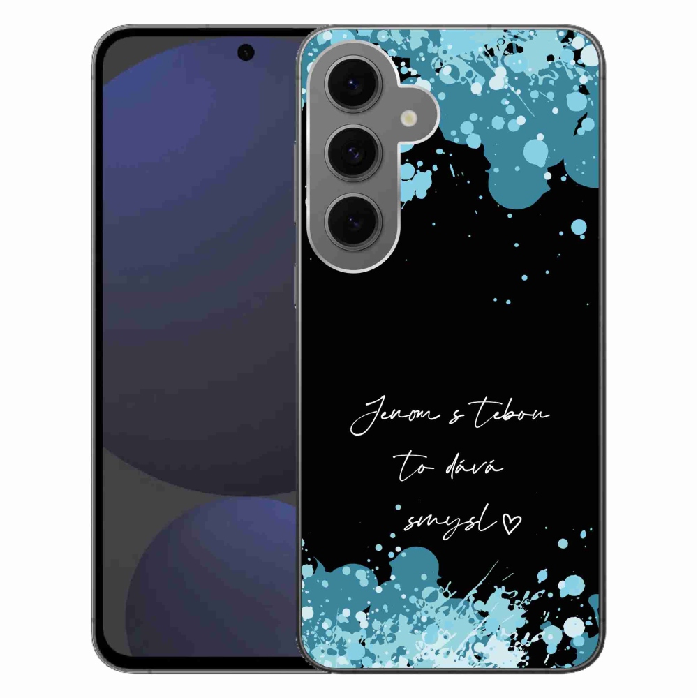 Gél borító mmCase Samsung Galaxy S24 FE - szerelmes szöveg fekete háttérrel