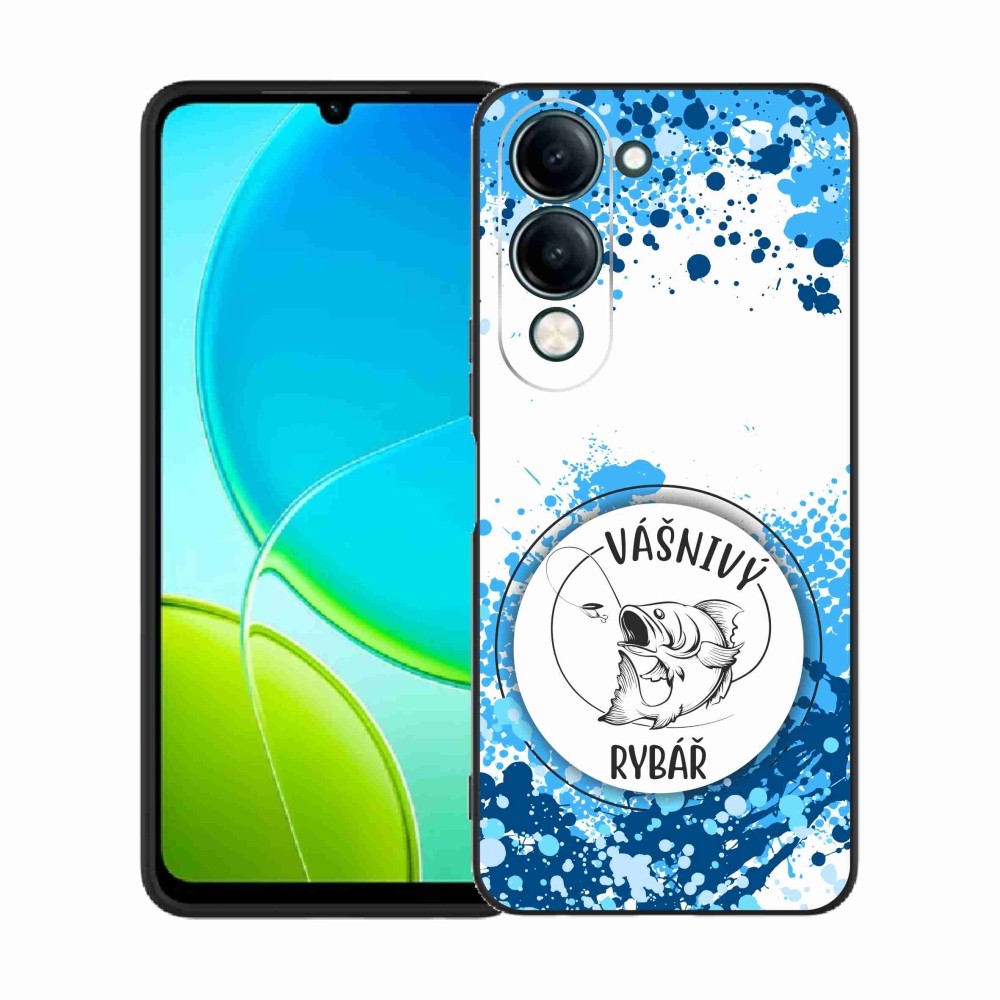 Gél borító mmCase a Vivo Y29s 5G-n - szenvedélyes halász fehér háttérrel