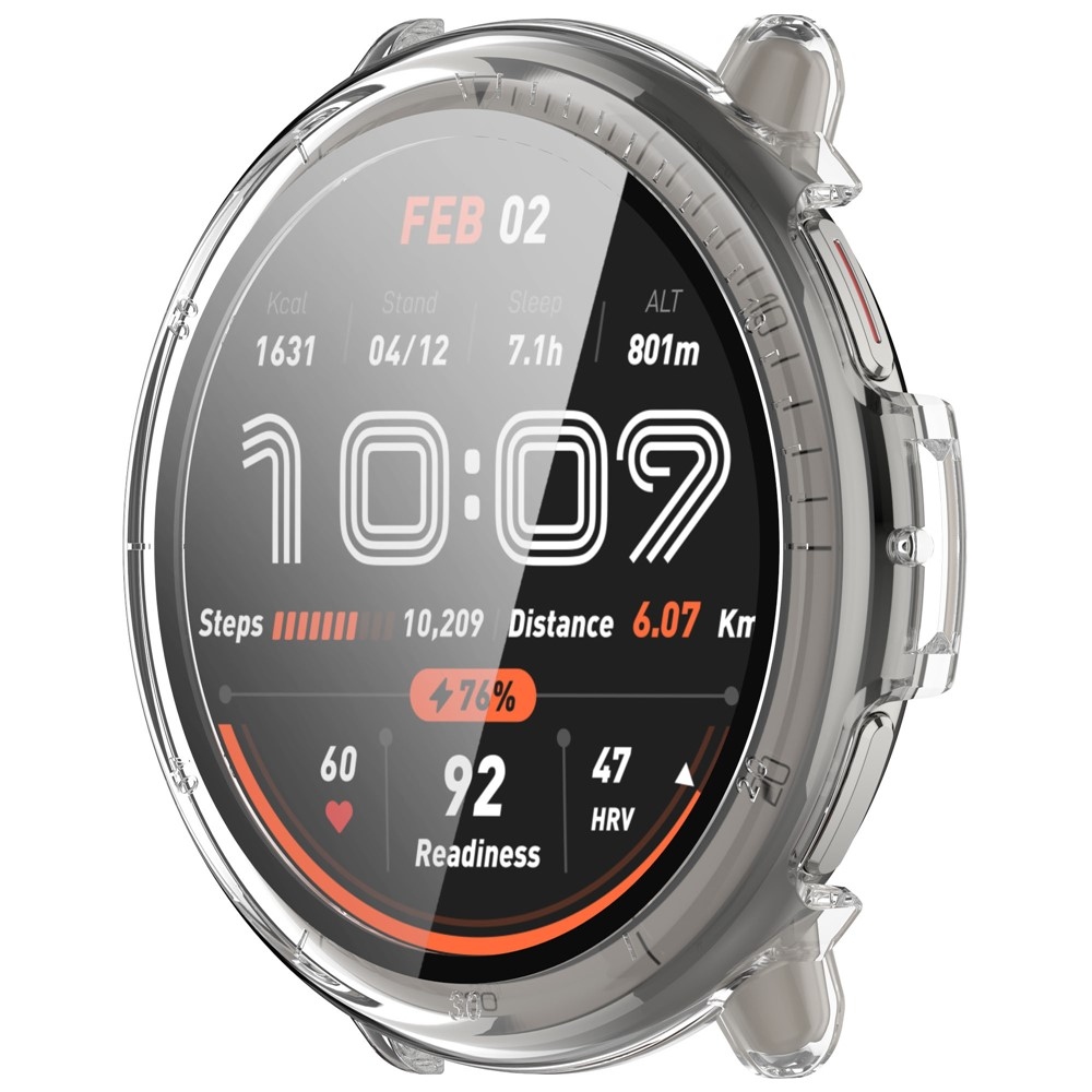Amazfit Active 2-hez készült műanyag, felcsatolható tok védőüveggel – átlátszó