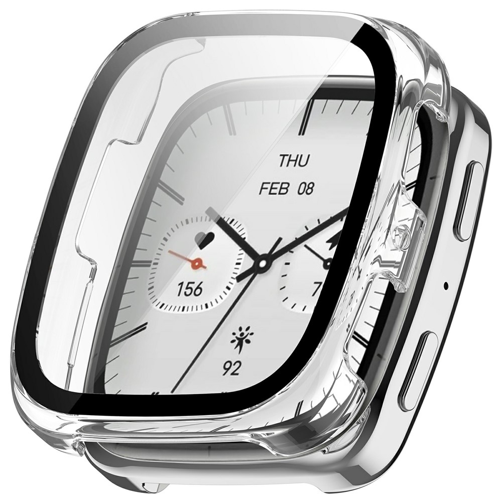 Amazfit Active 2 Square-hez készült műanyag, felcsatolható tok védőüveggel – átlátszó