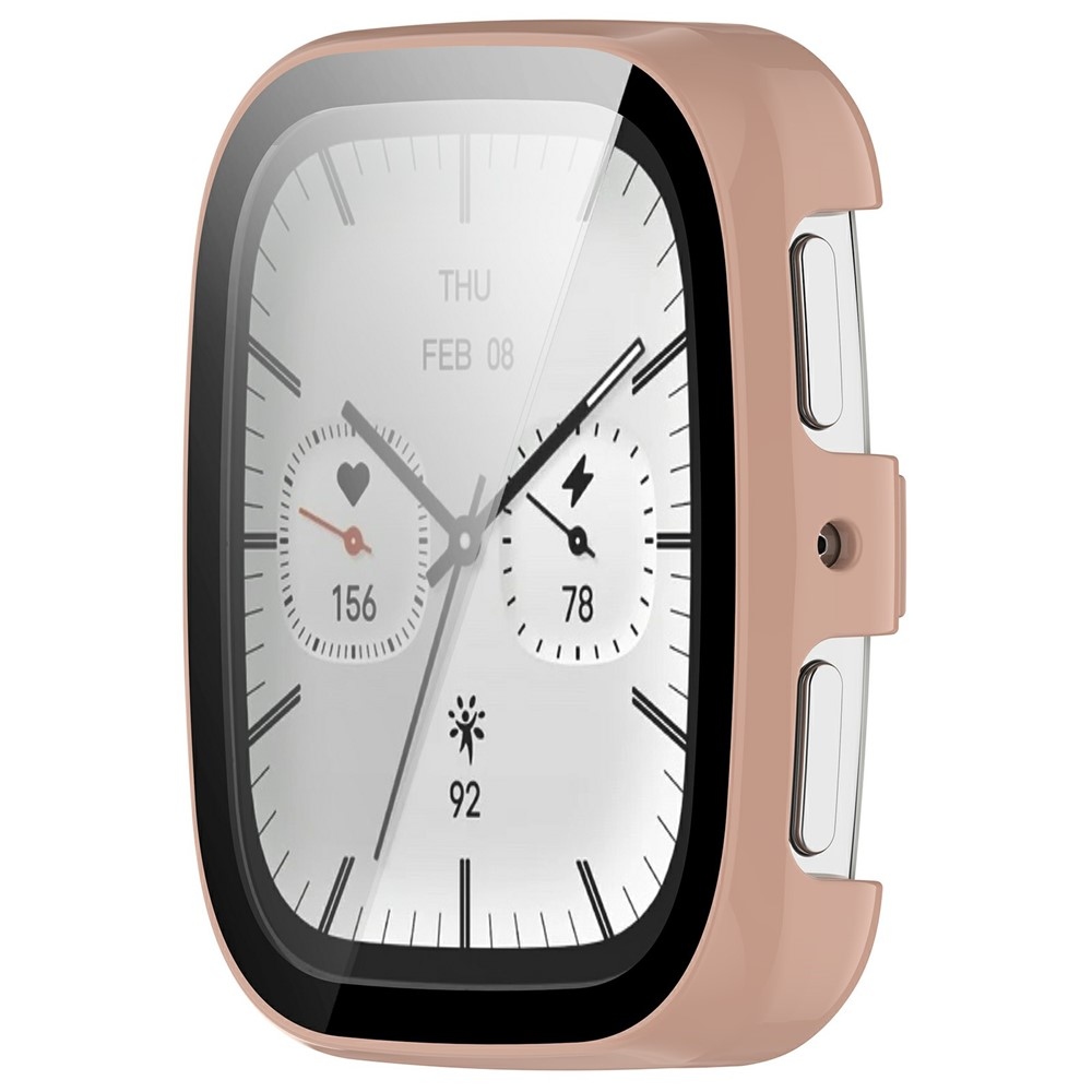 Amazfit Active 2 Square-hez készült műanyag, felcsatolható tok védőüveggel – rózsaszín