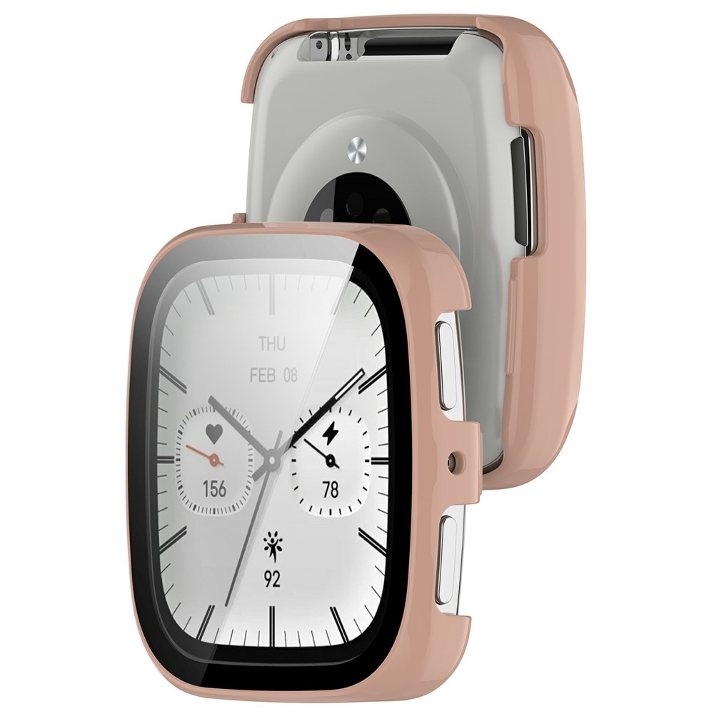 Amazfit Active 2 Square-hez készült műanyag, felcsatolható tok védőüveggel – rózsaszín