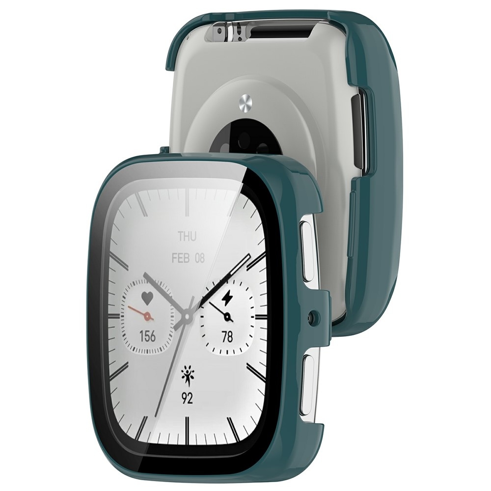 Amazfit Active 2 Square-hez készült műanyag felcsatolható tok védőüveggel – zöld