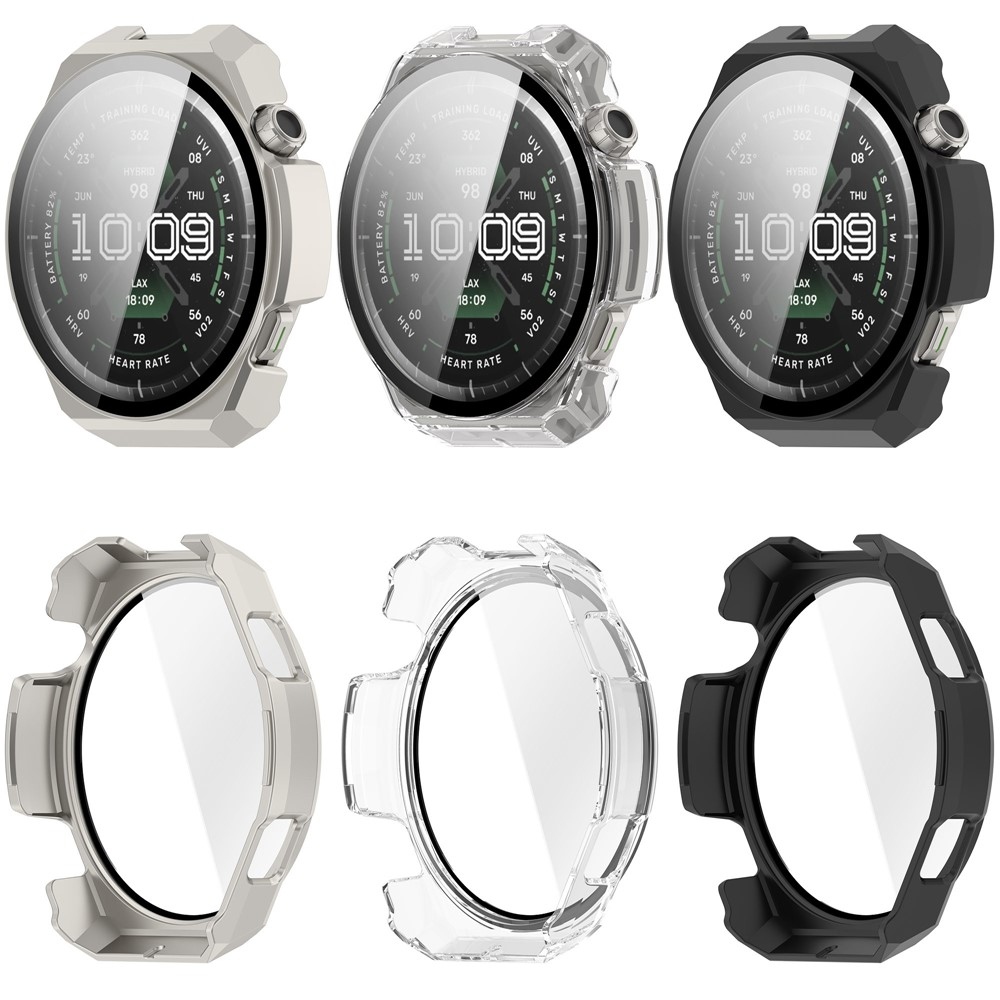 Amazfit Balance 3-hoz készült műanyag, felcsatolható tok védőüveggel – szürke