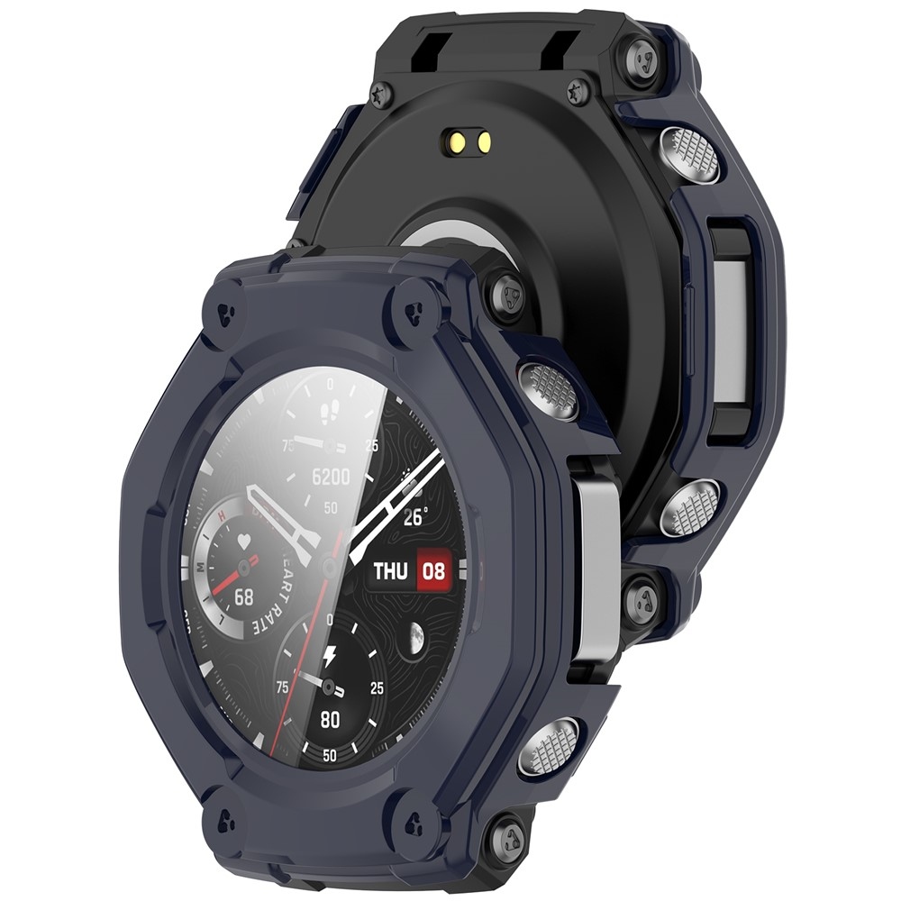 Amazfit T-Rex 3-hoz készült műanyag, felcsatolható tok védőüveggel – kék