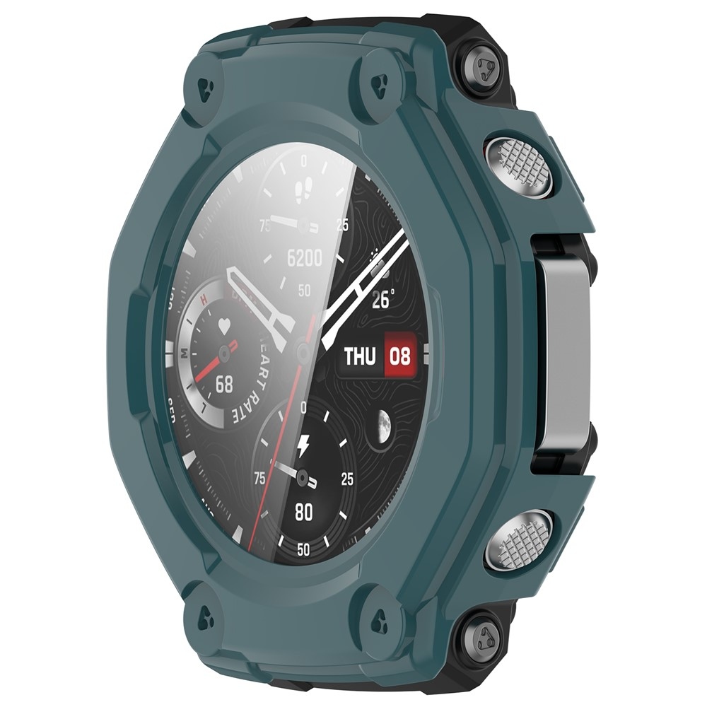 Amazfit T-Rex 3-hoz készült műanyag, felcsatolható tok védőüveggel – zöld