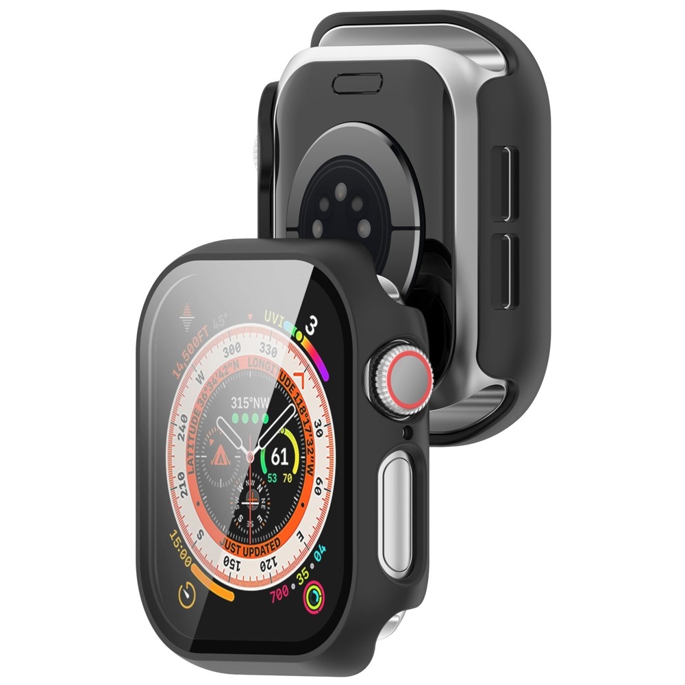 Overall műanyag felcsatolható tok védőüveggel az Apple Watch 11/10 42 mm-es modellhez – fekete