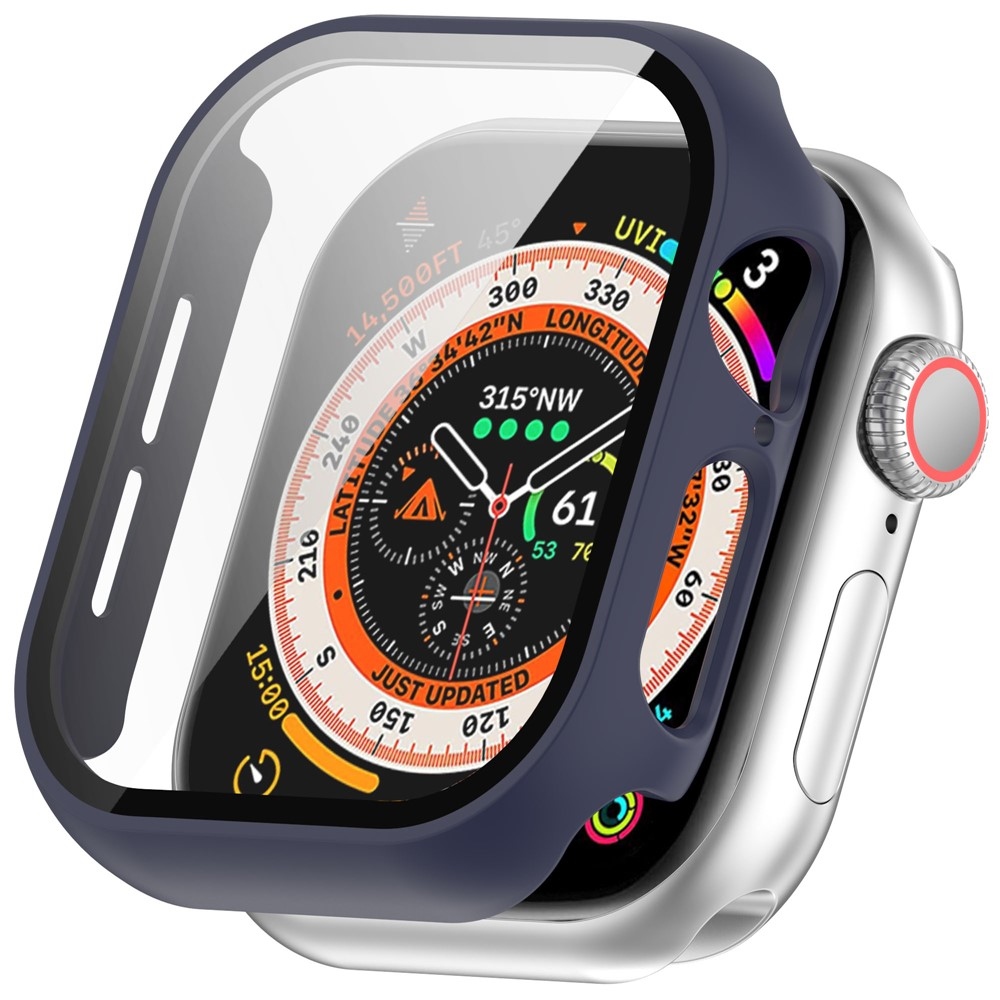 Overall műanyag felcsatolható tok védőüveggel az Apple Watch 11/10 42 mm-es modellhez – kék