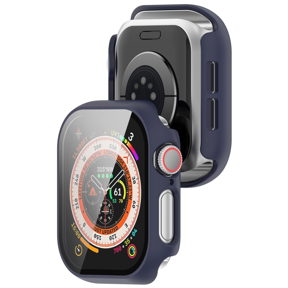 Overall műanyag felcsatolható tok védőüveggel az Apple Watch 11/10 42 mm-es modellhez – kék