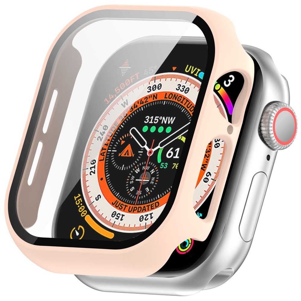 Overall műanyag felcsatolható tok védőüveggel az Apple Watch 11/10 42 mm-es modellhez – rózsaszín