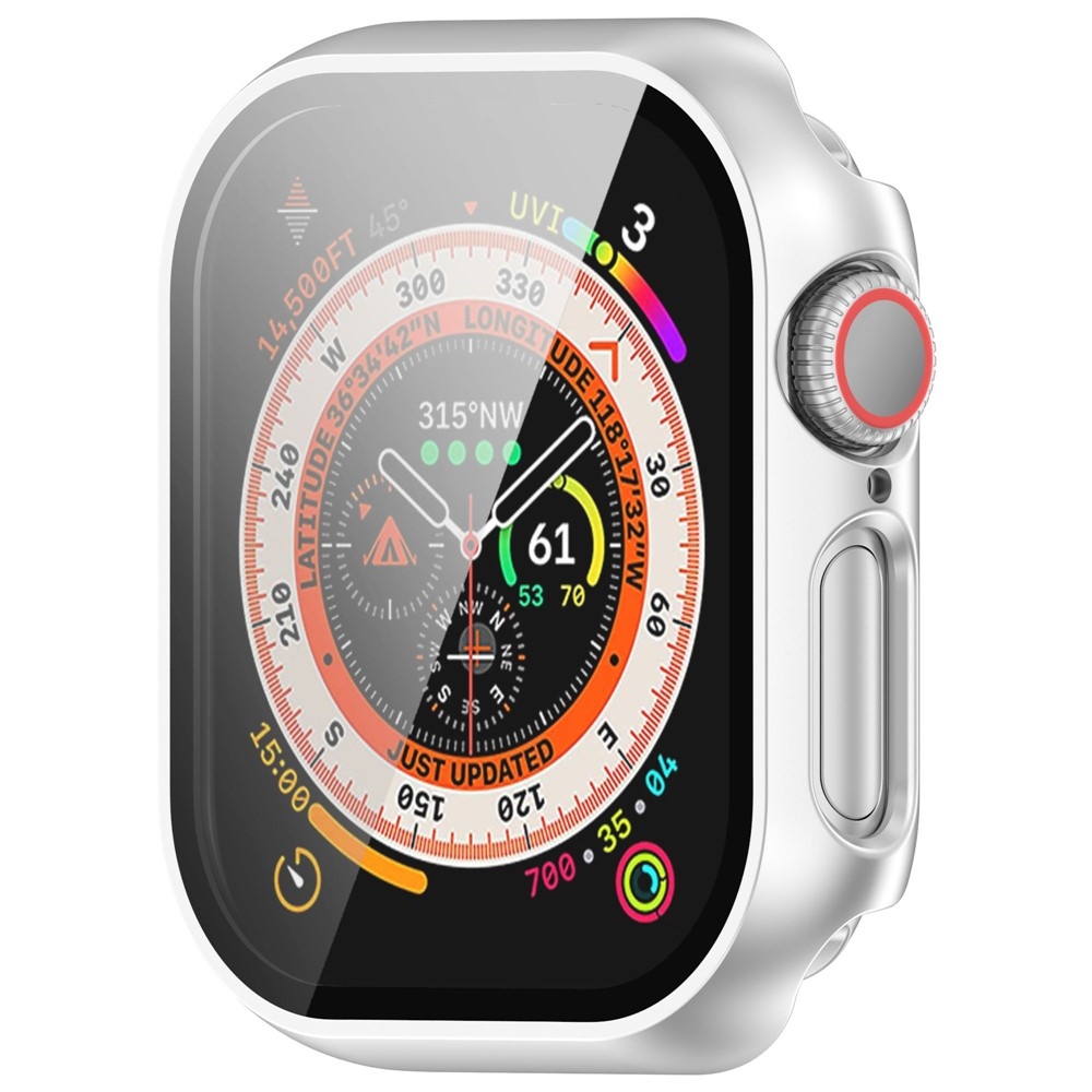Overall műanyag felcsatolható tok védőüveggel az Apple Watch 11/10 42 mm-es modellhez – ezüst színű
