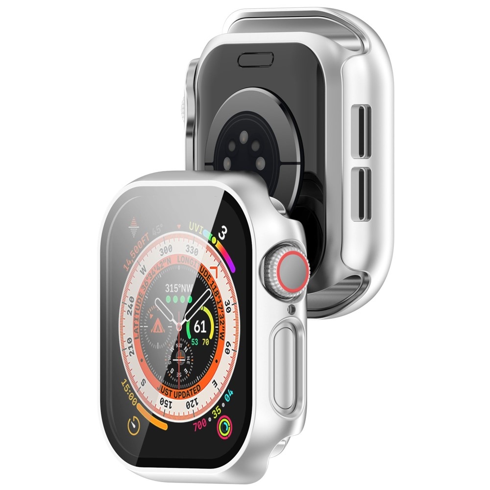 Overall műanyag felcsatolható tok védőüveggel az Apple Watch 11/10 42 mm-es modellhez – ezüst színű