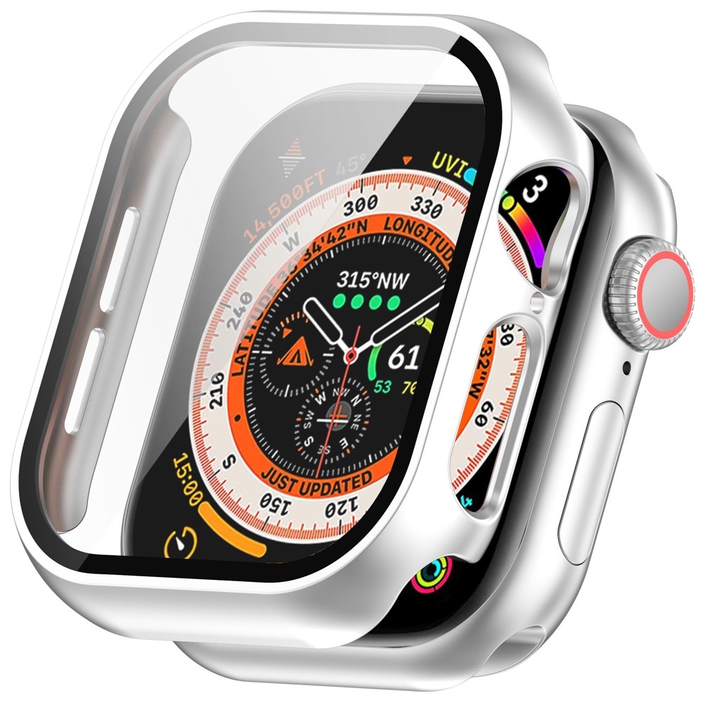 Overall műanyag felcsatolható tok védőüveggel az Apple Watch 11/10 42 mm-es modellhez – ezüst színű