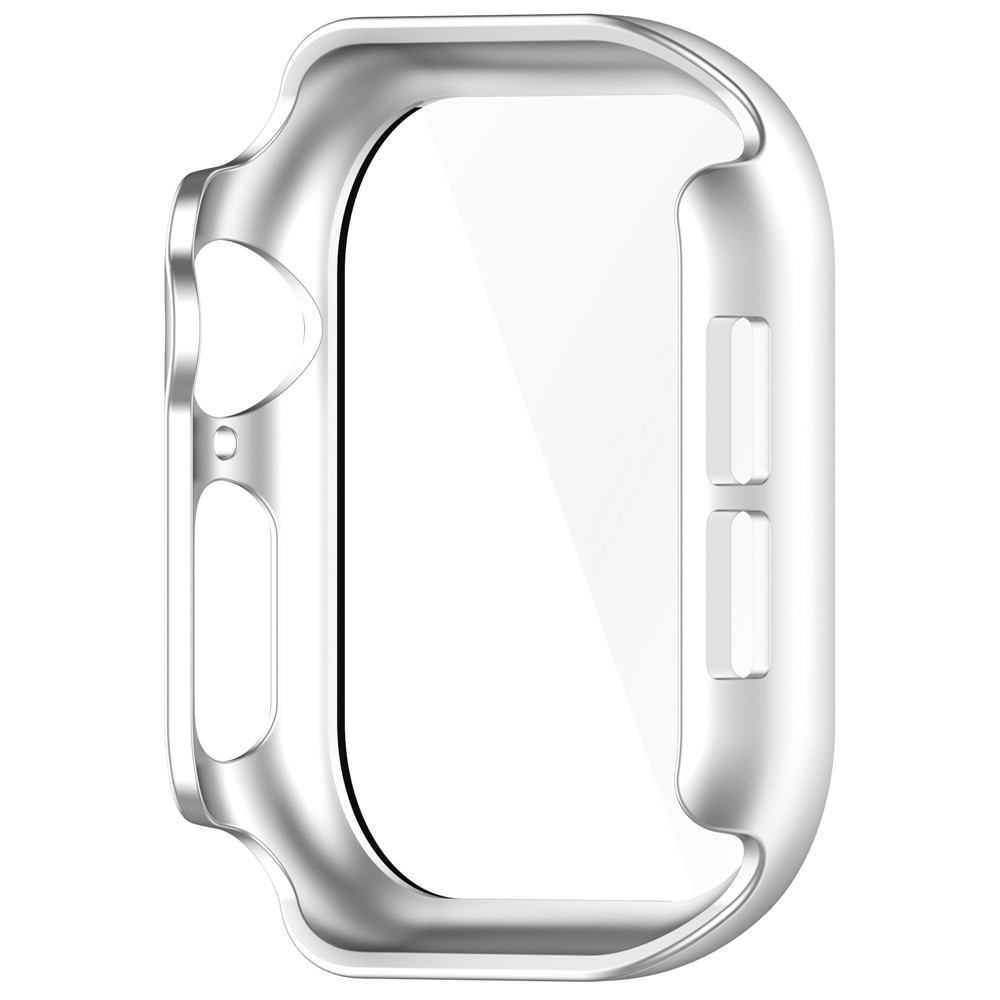Overall műanyag felcsatolható tok védőüveggel az Apple Watch 11/10 42 mm-es modellhez – ezüst színű