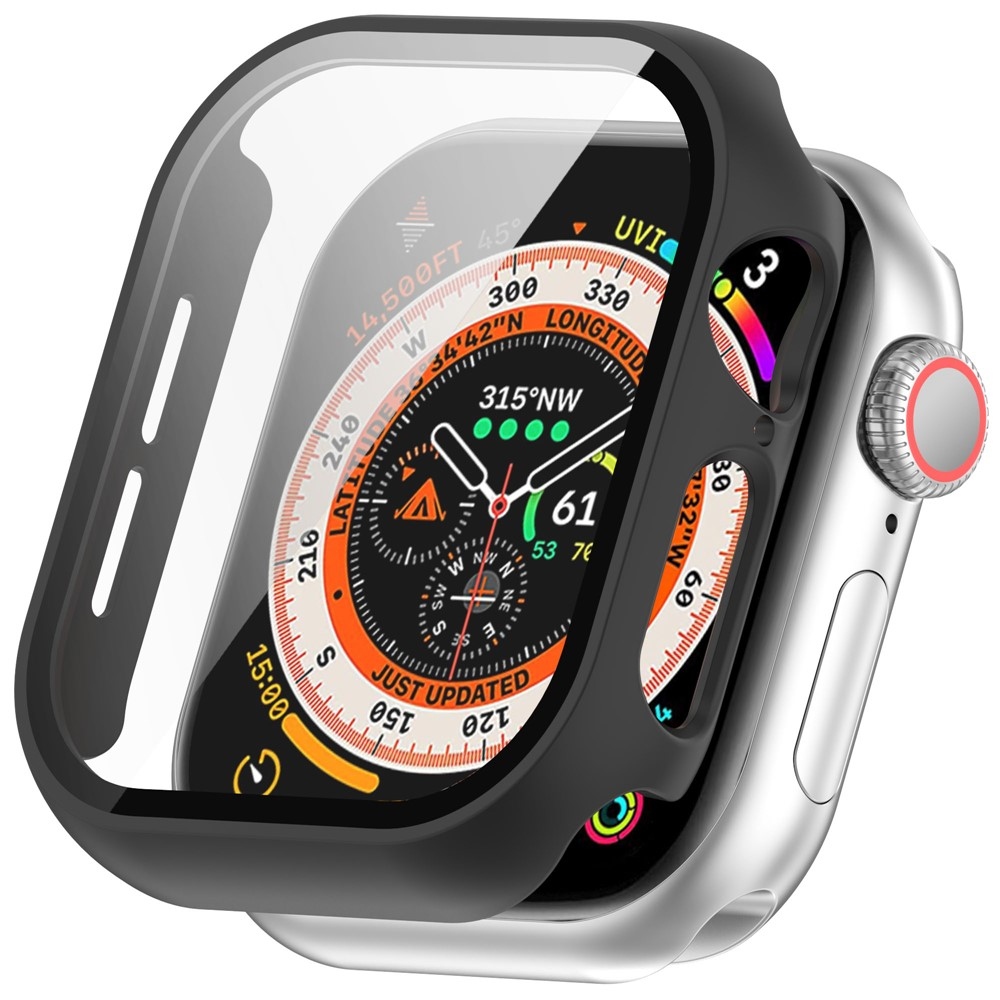 Overall műanyag felcsatolható tok védőüveggel az Apple Watch 11/10 46 mm-es modellhez – fekete