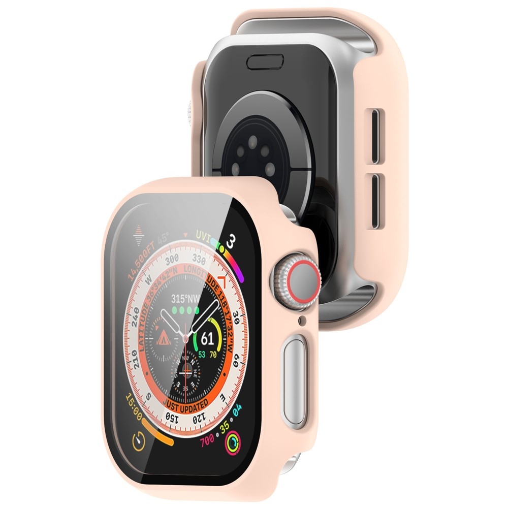 Overall műanyag felcsatolható tok védőüveggel az Apple Watch 11/10 46 mm-es modellhez – rózsaszín